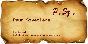 Paur Szvetlana névjegykártya